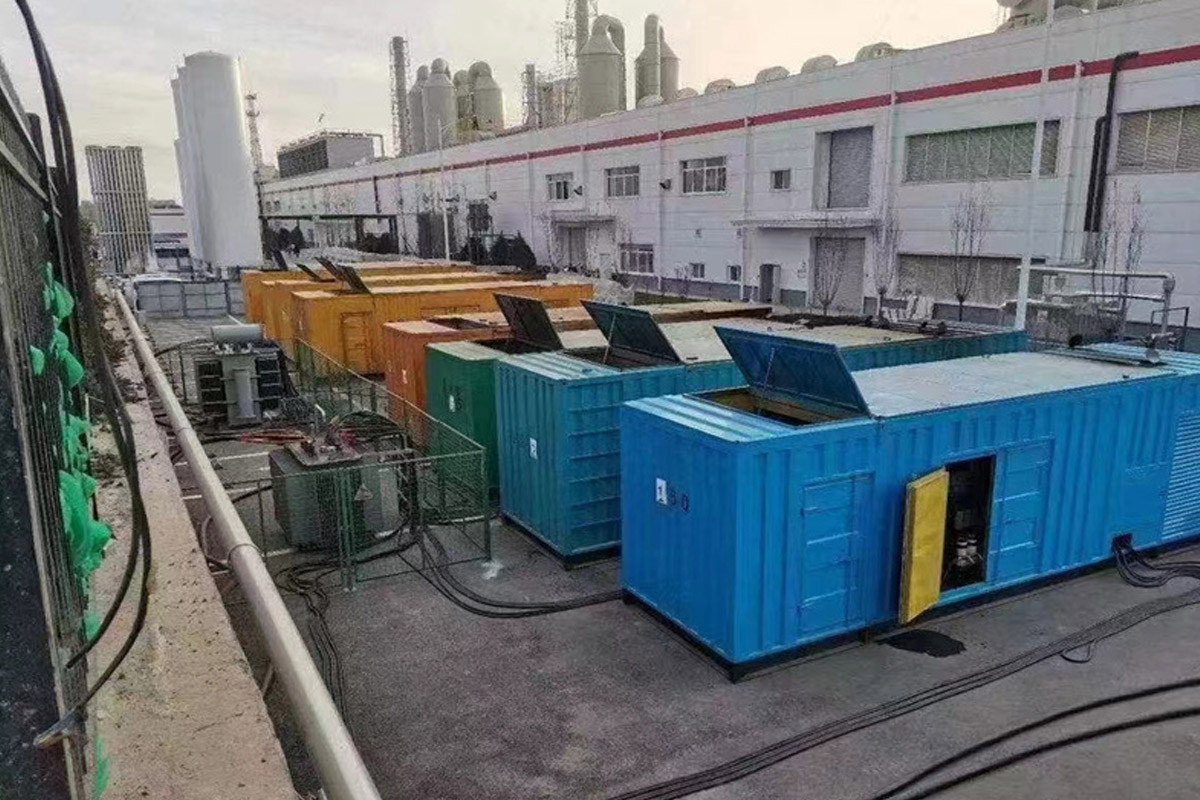 石河镇发电机租赁施工现场